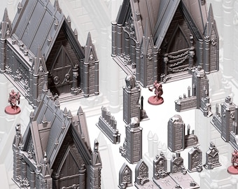 3D Gedrucktes Gothic Friedhof Gelände, Wargaming Friedhof Landschaft