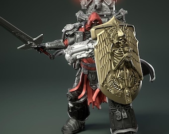 Grim Champion Miniature – Grimdark Wargaming Model, 3D Printed Resin Figure