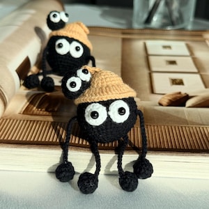 Handmade Crochet Soot Sprite Plushie: Anime Keychain Bag Charm
