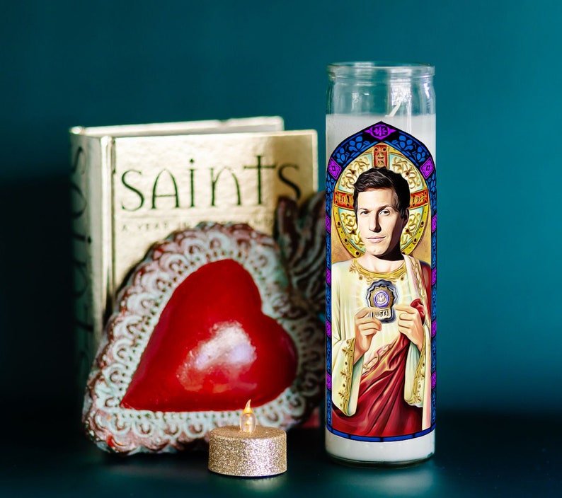 Saint Jake Peralta Prayer Candle image 2