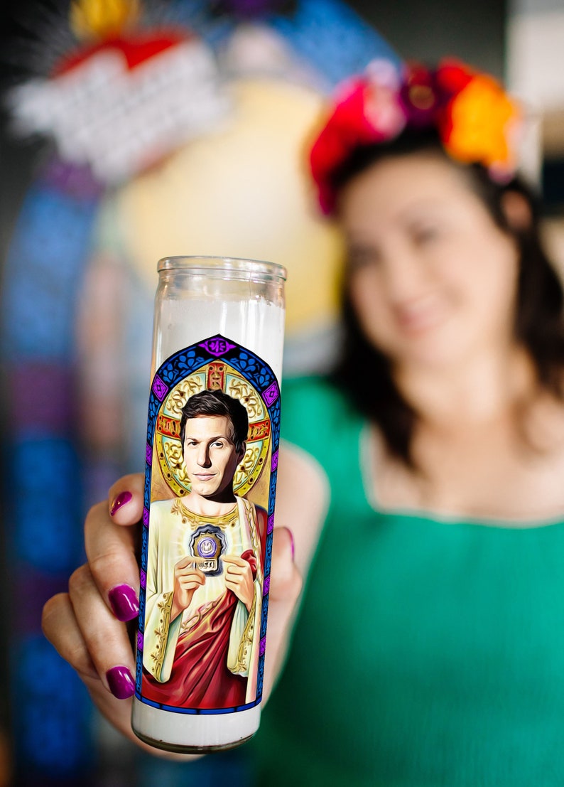 Saint Jake Peralta Prayer Candle image 3