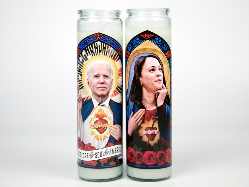 Saint Biden and Kamala Prayer Candle Set image 1