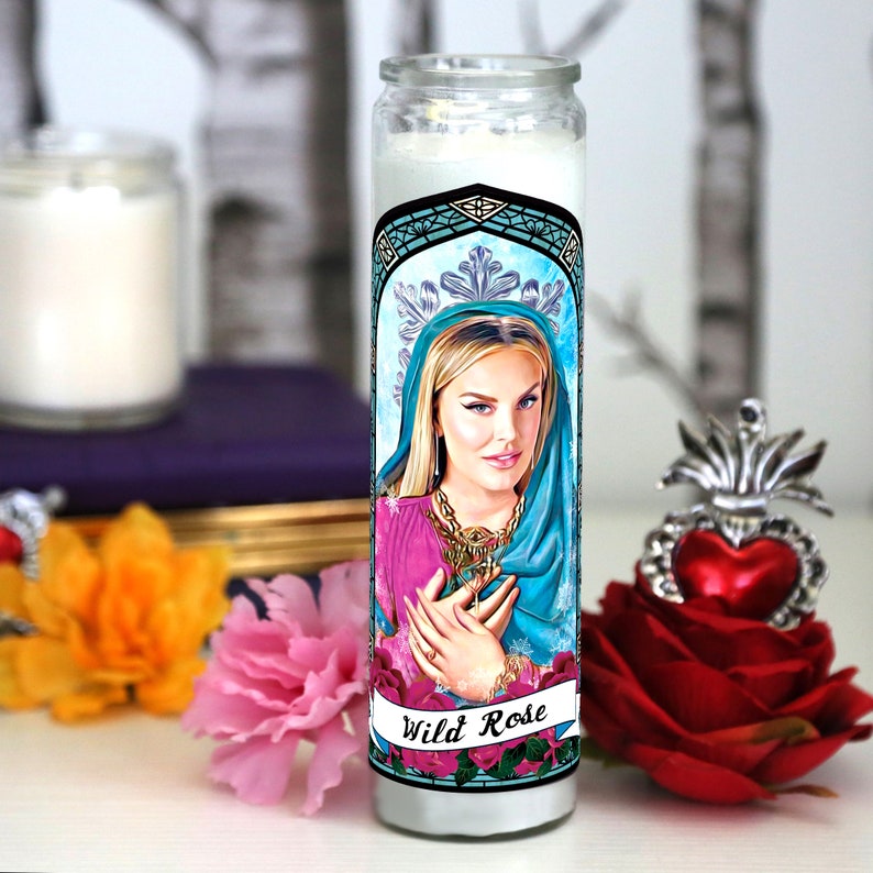 Our Lady of Wild Roses Prayer Candle image 2