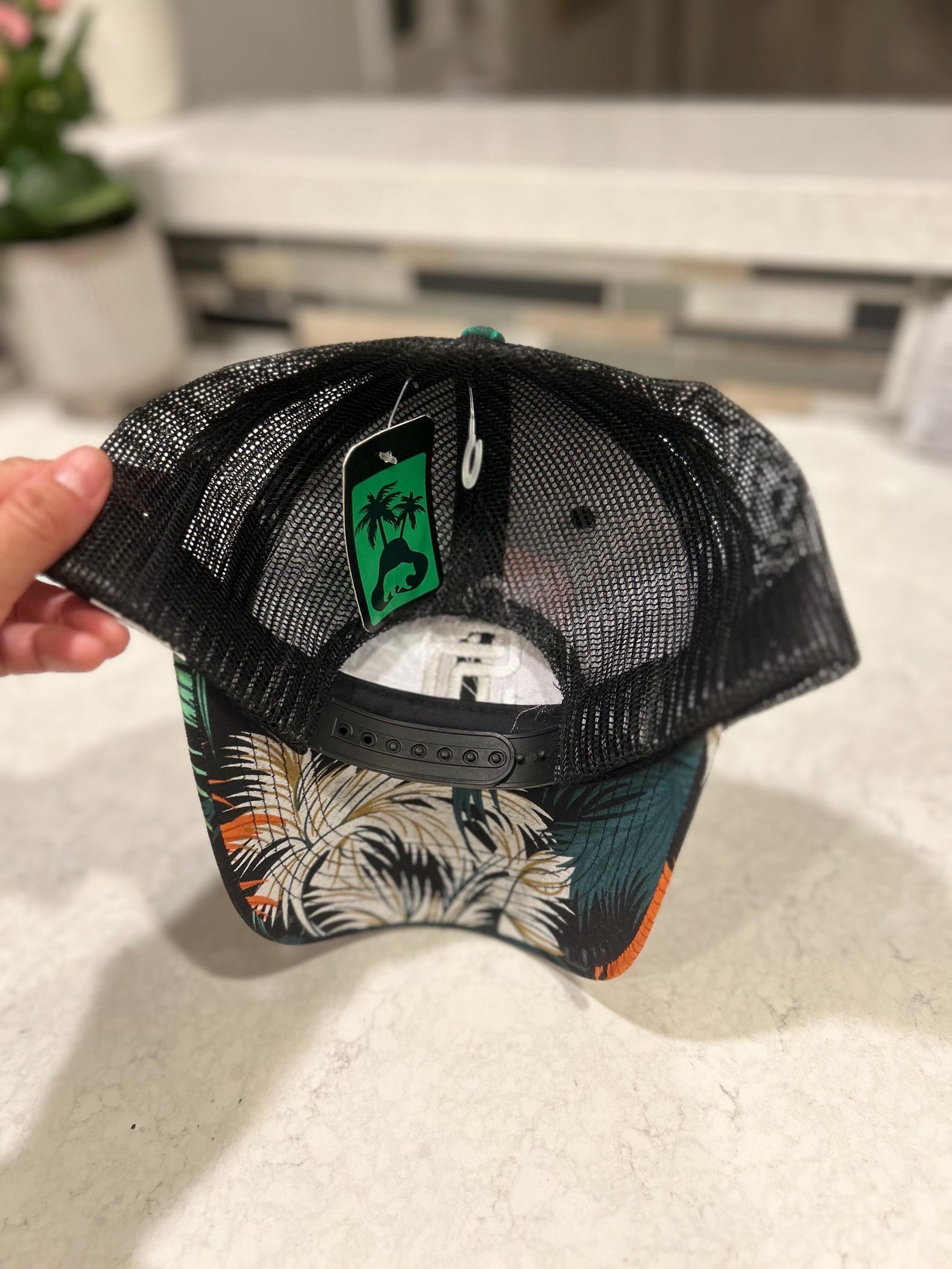 Tropical Toile Palm Hat (XS/S)