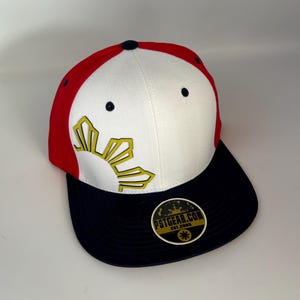 Philippines Filipino Yellow Sun Red/White/Black Brim islands Puff Stitched 3 stars and sun Rare snapback Hat