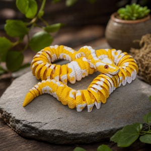3D Printed Ball Python, 3D Printed Snake, Ball Python Decor, Articulated Snake, 3D Printed Reptile, Desk Pet, Snake Decor,  Snake Lover Gift