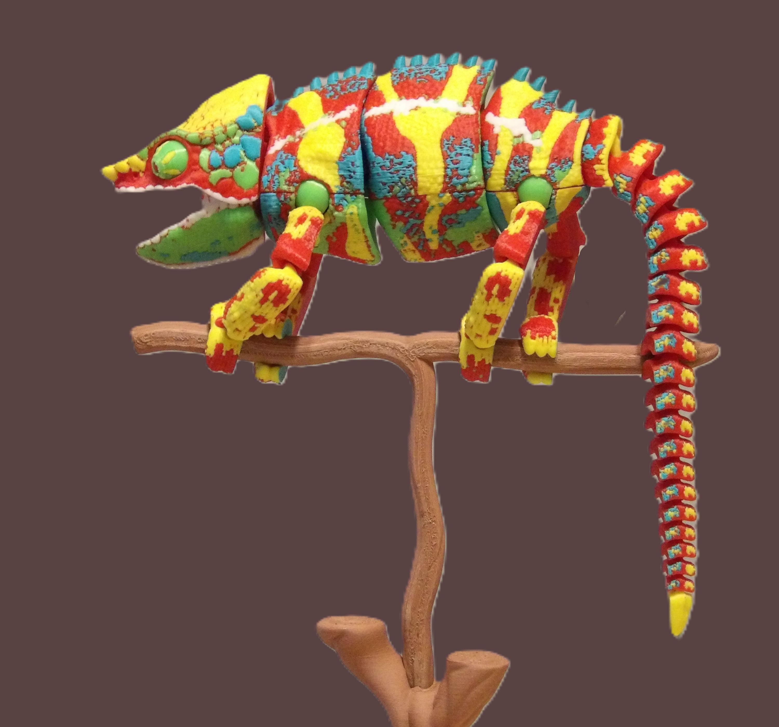 Articulated Panther Chameleon – 3D Printed PLA Vibrant Colored