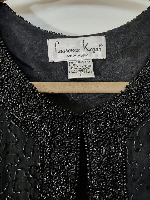 Vtg Women's Jacket Dressy Laurence Kazar Black Si… - image 2