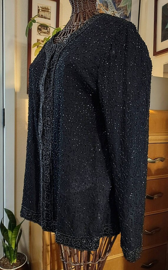 Vtg Women's Jacket Dressy Laurence Kazar Black Si… - image 8