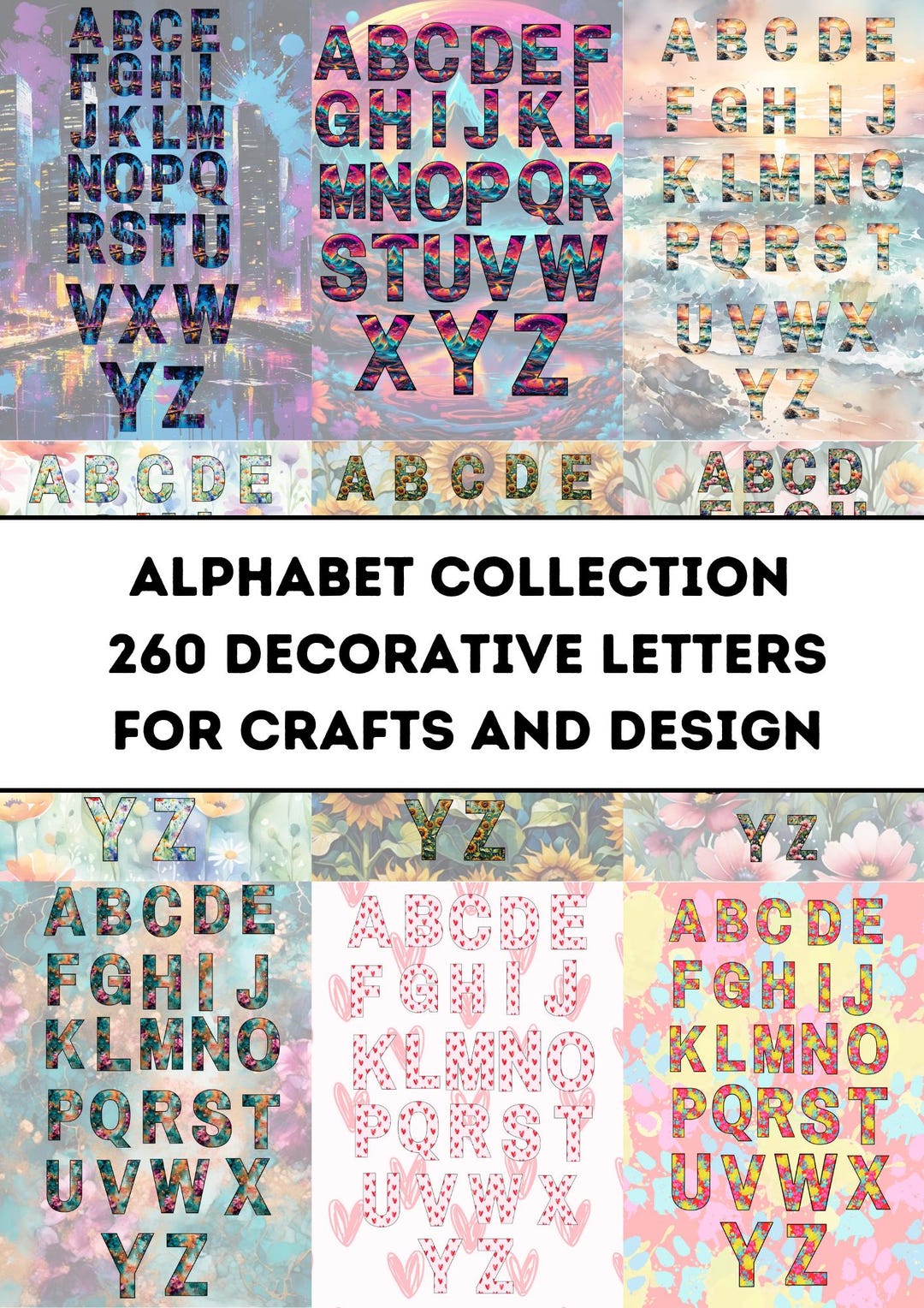 Alphabet Collection 260 PNG SVG Decorative Letters for Crafts and ...