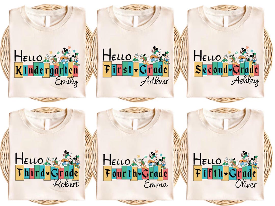 Hello Grade R Hello Grade Disney Back to School Shirt Custom Mickey Mouse Kids ...
