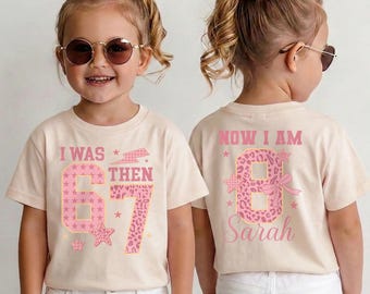 8th Birthday Girl Shirt Personalized  6 7 Trend Kids Outfit Pink Leopard Eight Party Sweatshirt