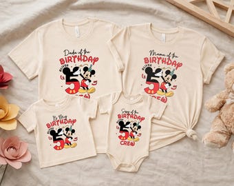 Matching Family Mickey Fifth Birthday Shirt Custom Toddler Boy Party Sweatshirt