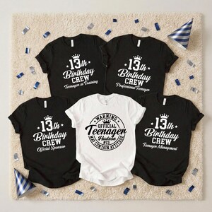 13th Birthday Crew Shirt Teenager Sweatshirt Teen Official Party Family Matching