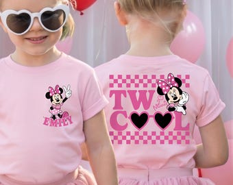 Disney Minnie Two Cool Toddler Birthday Shirt Personalized Girl Gift Second Bday