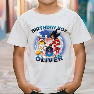 Custom Sonic Birthday Shirt, Birthday Boy Shirt, Custom Sonic Shirt, Sonic Theme Party, Sonic Family Matching Shirts, Hedgehog Cartoon Shirt