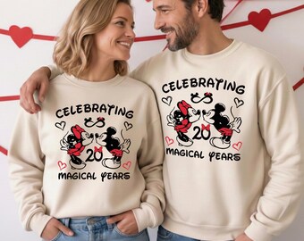Mickey Minnie 20th Anniversary Tee Disney Trip Shirt Disneyland Magical Years Sweatshirt Couple Gift