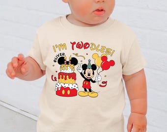 Mickey Two Birthday Tee,  Disney Toddler Party Shirt, Mouse Twodles Sweasthirt