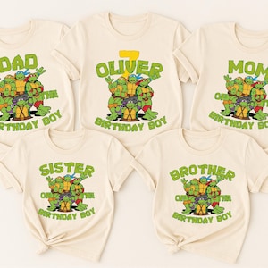 Custom Ninja Turtles Birthday Shirt, Ninja Turtles shirt, Turtle Birthday Party Shirts, Family Turtles Birthday Boy, Green Turtles Pizza Tee