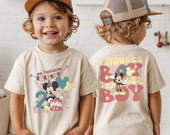 Disney Mickey Oh Twodles Birthday Matching Family Shirt Front Back Print Sweatshirt
