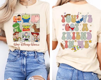 Camiseta "Tienes un amigo en mí", camiseta de Toy Story de Disney, camiseta de viaje de Disney, camiseta de amigos de Disney, camiseta de personajes de Toy Story, camiseta de Woody