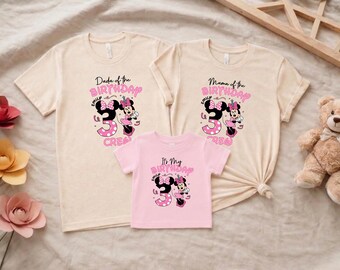 Custom Minnie Disney Matching Family Birthday Shirt Toddler Girl Party Sweatshirt