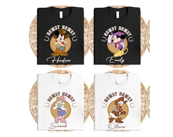 Howdy Howdy Shirt, Mickey Friends Cowboy Shirt, Disney Western Shirt, Minnie Cowgirl Sweatshirt, Mickey Cowboy Shirt, Disneyworld Western