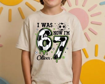 Soccer Birthday Shirt Personalized Kids Now Seven Graphic Sweatshirt Party