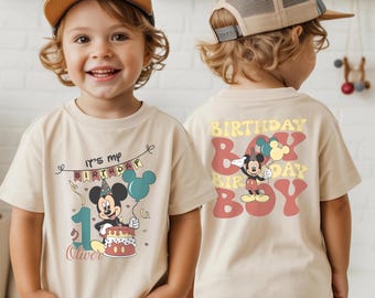 Mickey Mouse First Birthday Boy Shirt Sweatshirt Baby Bodysuit Custom Bday Crew Outfit Toddler Tee