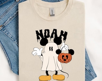 Disney Ghost Shirt, Custom Disney Characters Boo Halloween Shirt, Halloween Matching, Disneyland Spooky Season, Mickey Trick or Treat Shirt