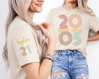 2005 Limited Edition 21th Birthday Shirt Vintage Twentyone Custom Name Hoodie Gift