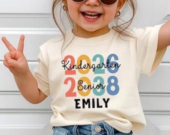 Custom Grow With Me Class Of 2038 2039 Shirt Kindergarten Senior Kids Retro Sweater