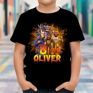 Custom Birthday Boy Shirt, Custom Five Nights at Freddy&#39;s Game Matching Family Birthday Shirt, Freddy Terror Toddler Shirt, Personalized Tee