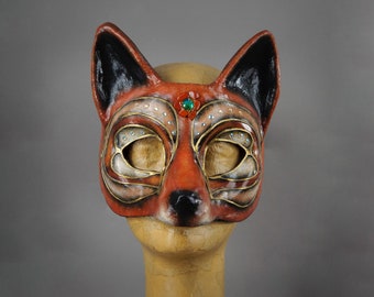 Cross Fox Masquerade Mask. Carnival/Mardi gras, Masquerade, Woodland theme. Swarovski crystal detail