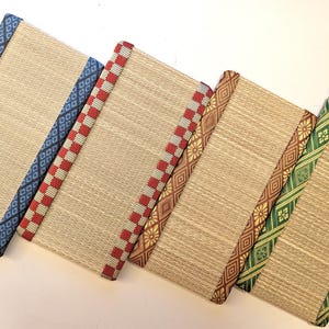 Mini Tatami Mat 4x8, Japanese Igusa Rush Grass Coaster, Choose 1 of 4 Colors, Display Base for Anime Figurine, Bonsai, Vase, Zen Decor
