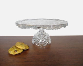 12" Diameter Crystal Cake Stand Hofbauer Byrdes
