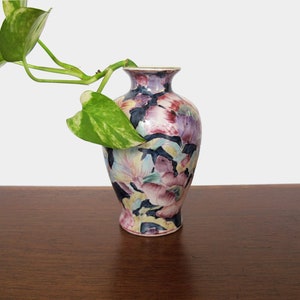 Vintage Hand Painted Floral Vase with Pretty Color Palette