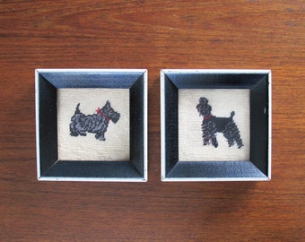 Scottie Dog and Poodle Needlepoints Priced Individually Original Art