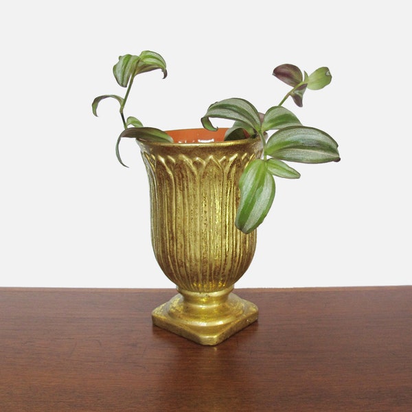 Gold Pedestal Vase Etsy