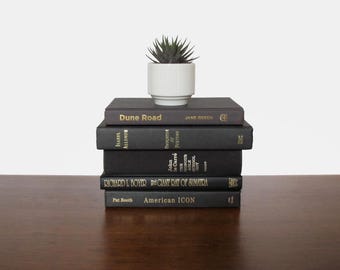 Black Book Stack: Decorative Book Bundle for Home Decor