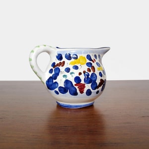 Deruta Italian Pottery Creamer Hand Painted Arabesco Colorful Pattern