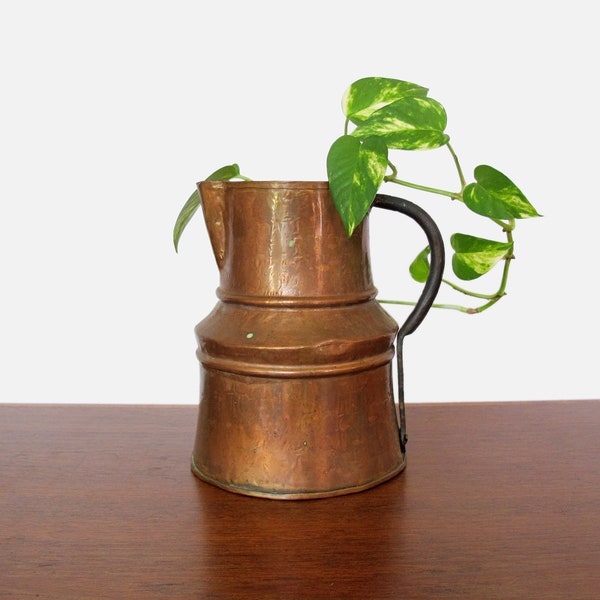 Primitive Copper Pitcher with Iron Handle