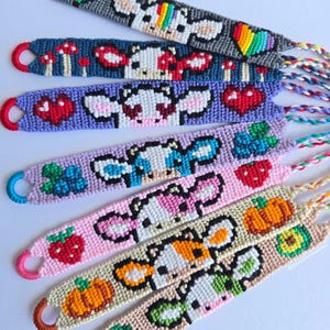 Handmade Cow Bracelet, Knotted Friendship Bracelet, Animal Inspired Gift, Alpha Pattern, Calf, Bull, Cattle