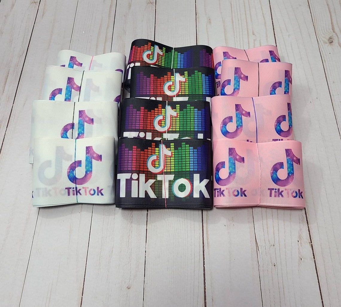3 Tik Tok Grosgrain ribbon 3 yards/ea Etsy