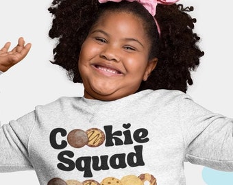 Jugend Cookie Squad Sweatshirt, Pfadfinderinnen, gemütlicher Rundhalsausschnitt für Kinder, perfektes Geschenk für Kekshändler, Cookie Boss, Crew und GSA Cookie Mom
