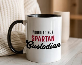 Personalisierte Custodian School Maskottchen Kaffeetasse, benutzerdefinierte Farbe Hausmeister Wertschätzung Geschenk, Wartungspersonal, 11 und 15 Unze