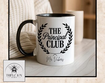 Kundengebundene Hauptverein-Kaffeetasse für Wertschätzungsgeschenk, 11 und 15 Unzen personalisierte Tasse für Schulverwalter, Back to Schulferien