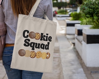 Scout Cookie Squad Canvas Tote Bag, Cute Shopping Bag, Perfect for Cookie Lover, Girl Scouts, Cookie Dealer, Boss and GSA Cookie Mom