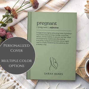Pregnancy Journal for First Time Mom, Personalized Minimalist Hardcover Stationary Notebook for Expecting Mom, Pregnancy Tracking Journal