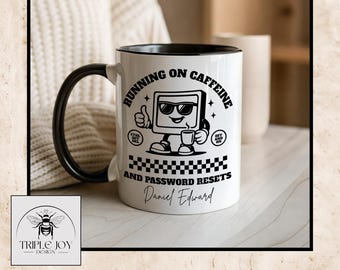 Personalisierte IT Tech Support Kaffeetasse, individuelles IT Tech Support Geschenk, perfekt für Geek und Nerd Wertschätzung, 11 und 15 oz